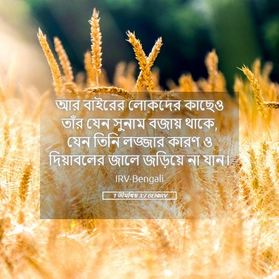 Picture 05 - 1 তীমথিয় 3:7 BENIRV - আর বাইরের লোকদের - Bible Verse Picture