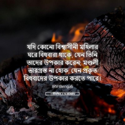 Picture 05 - 1 তীমথিয় 5:16 BENIRV - যদি কোনো - Bible Verse Picture