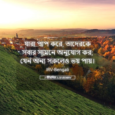 Picture 05 - 1 তীমথিয় 5:20 BENIRV - যারা পাপ করে, - Bible Verse Picture