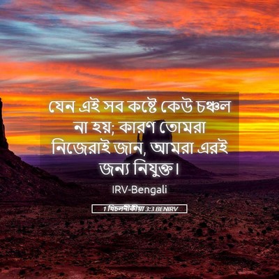 Picture 05 - 1 থিচলনীকীয়া 3:3 BENIRV - যেন এই সব কষ্টে কেউ - Bible Verse Picture