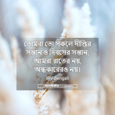 Picture 05 - 1 থিচলনীকীয়া 5:5 BENIRV - তোমরা তো সকলে - Bible Verse Picture