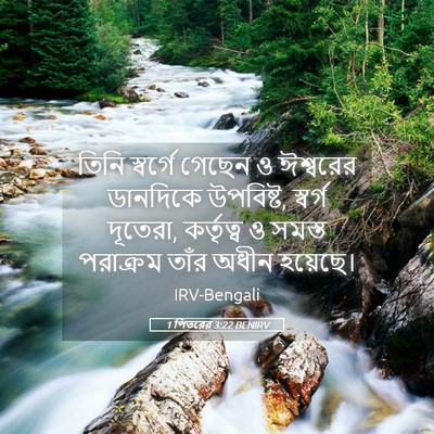 Picture 05 - 1 পিতরের 3:22 BENIRV - তিনি স্বর্গে - Bible Verse Picture