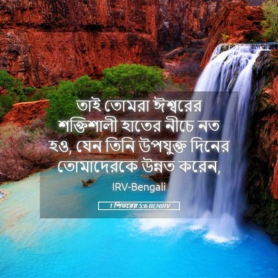Picture 05 - 1 পিতরের 5:6 BENIRV - তাই তোমরা ঈশ্বরের - Bible Verse Picture