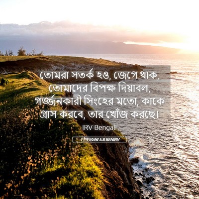 Picture 05 - 1 পিতরের 5:8 BENIRV - তোমরা সতর্ক হও, - Bible Verse Picture