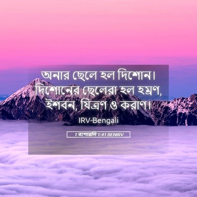 Picture 05 - 1 বংশাৱলি 1:41 BENIRV - অনার ছেলে হল - Bible Verse Picture