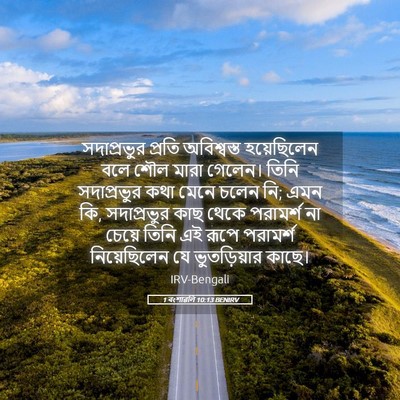 Picture 05 - 1 বংশাৱলি 10:13 BENIRV - সদাপ্রভুর প্রতি - Bible Verse Picture