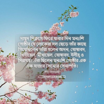 Picture 05 - 1 বংশাৱলি 12:20 BENIRV - দায়ূদ সিক্লগে - Bible Verse Picture