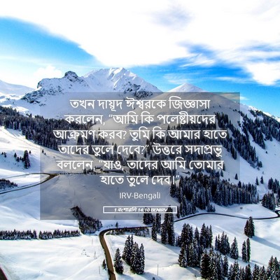 Picture 05 - 1 বংশাৱলি 14:10 BENIRV - তখন দায়ূদ - Bible Verse Picture