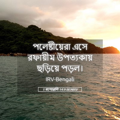 Picture 05 - 1 বংশাৱলি 14:9 BENIRV - পলেষ্টীয়েরা এসে - Bible Verse Picture