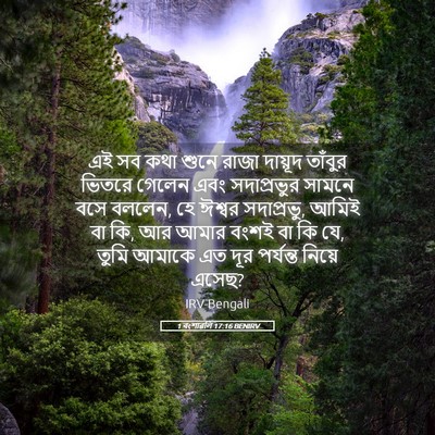 Picture 05 - 1 বংশাৱলি 17:16 BENIRV - এই সব কথা শুনে রাজা - Bible Verse Picture