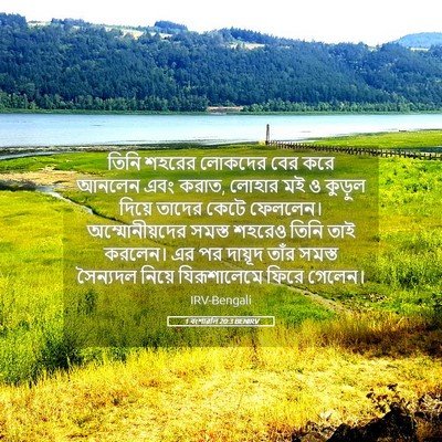 Picture 05 - 1 বংশাৱলি 20:3 BENIRV - তিনি শহরের লোকদের - Bible Verse Picture