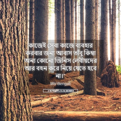 Picture 05 - 1 বংশাৱলি 23:26 BENIRV - কাজেই সেবা কাজে - Bible Verse Picture