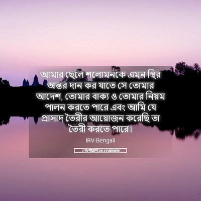 Picture 05 - 1 বংশাৱলি 29:19 BENIRV - আমার ছেলে শলোমনকে - Bible Verse Picture