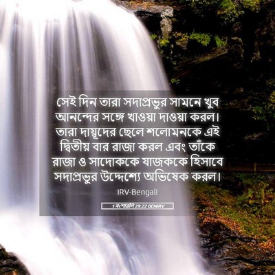 Picture 05 - 1 বংশাৱলি 29:22 BENIRV - সেই দিন তারা - Bible Verse Picture