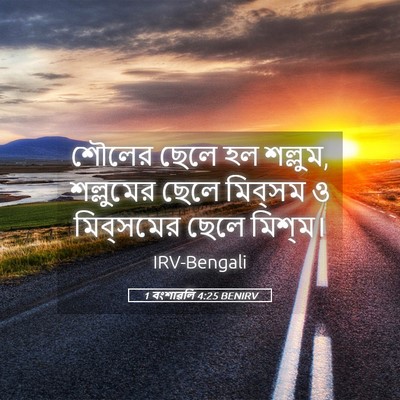 Picture 05 - 1 বংশাৱলি 4:25 BENIRV - শৌলের ছেলে হল - Bible Verse Picture