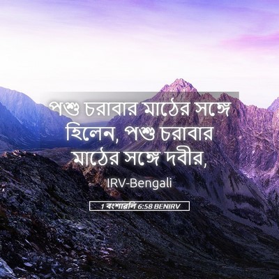 Picture 05 - 1 বংশাৱলি 6:58 BENIRV - পশু চরাবার মাঠের - Bible Verse Picture
