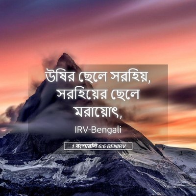 Picture 05 - 1 বংশাৱলি 6:6 BENIRV - উষির ছেলে সরহিয়, - Bible Verse Picture