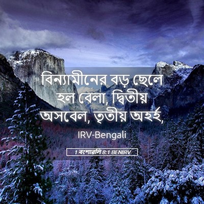 Picture 05 - 1 বংশাৱলি 8:1 BENIRV - বিন্যামীনের বড় - Bible Verse Picture