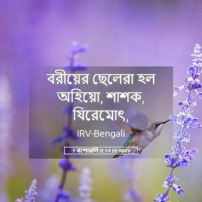 Picture 05 - 1 বংশাৱলি 8:14 BENIRV - বরীয়ের ছেলেরা হল - Bible Verse Picture