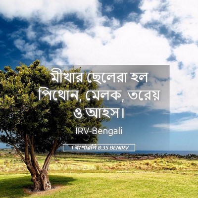 Picture 05 - 1 বংশাৱলি 8:35 BENIRV - মীখার ছেলেরা হল - Bible Verse Picture