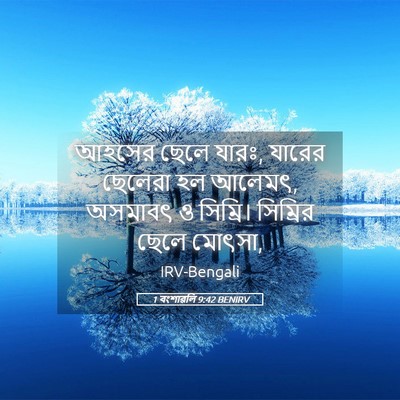 Picture 05 - 1 বংশাৱলি 9:42 BENIRV - আহসের ছেলে যারঃ, - Bible Verse Picture