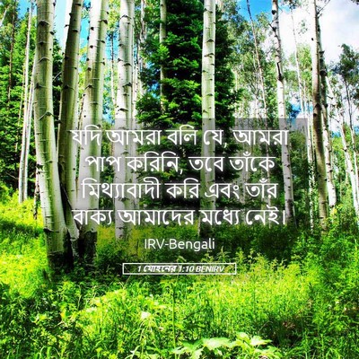 Picture 05 - 1 যোহনের 1:10 BENIRV - যদি আমরা বলি যে, - Bible Verse Picture