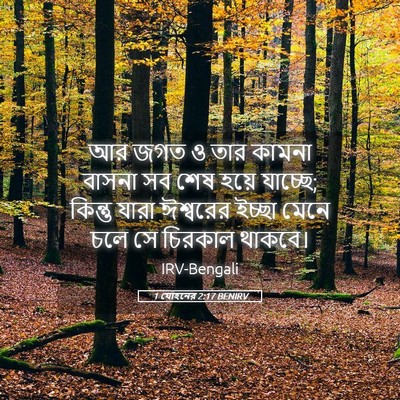 Picture 05 - 1 যোহনের 2:17 BENIRV - আর জগত ও তার কামনা - Bible Verse Picture