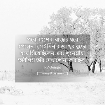 Picture 05 - 1 ৰাজাৱলী 1:15 BENIRV - পরে বৎশেবা রাজার - Bible Verse Picture