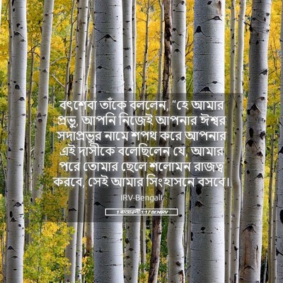 Picture 05 - 1 ৰাজাৱলী 1:17 BENIRV - বৎশেবা তাঁকে - Bible Verse Picture
