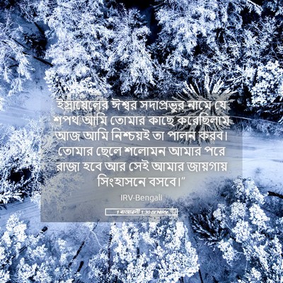 Picture 05 - 1 ৰাজাৱলী 1:30 BENIRV - ইস্রায়েলের ঈশ্বর - Bible Verse Picture