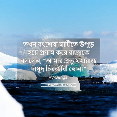 Picture 05 - 1 ৰাজাৱলী 1:31 BENIRV - তখন বৎশেবা মাটিতে - Bible Verse Picture