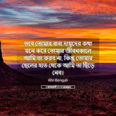 Picture 05 - 1 ৰাজাৱলী 11:12 BENIRV - তবে তোমার বাবা - Bible Verse Picture