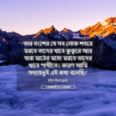 Picture 05 - 1 ৰাজাৱলী 14:11 BENIRV - তার বংশের যে সব লোক - Bible Verse Picture