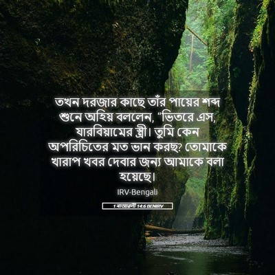 Picture 05 - 1 ৰাজাৱলী 14:6 BENIRV - তখন দরজার কাছে - Bible Verse Picture