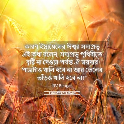 Picture 05 - 1 ৰাজাৱলী 17:14 BENIRV - কারণ ইস্রায়েলের - Bible Verse Picture
