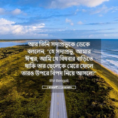 Picture 05 - 1 ৰাজাৱলী 17:20 BENIRV - আর তিনি - Bible Verse Picture