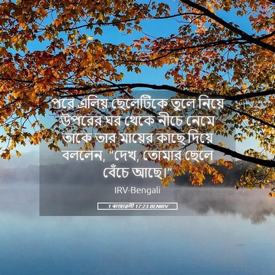Picture 05 - 1 ৰাজাৱলী 17:23 BENIRV - পরে এলিয় - Bible Verse Picture