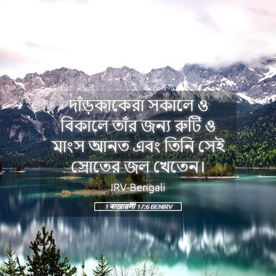 Picture 05 - 1 ৰাজাৱলী 17:6 BENIRV - দাঁড়কাকেরা সকালে - Bible Verse Picture