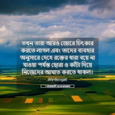 Picture 05 - 1 ৰাজাৱলী 18:28 BENIRV - তখন তারা আরও জোরে - Bible Verse Picture