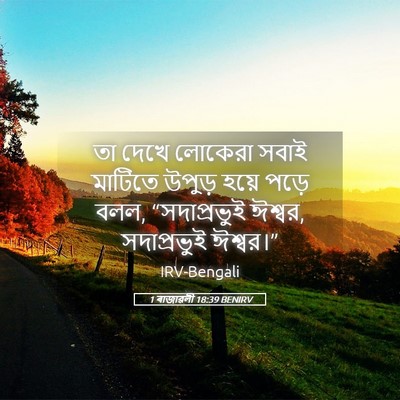 Picture 05 - 1 ৰাজাৱলী 18:39 BENIRV - তা দেখে লোকেরা - Bible Verse Picture