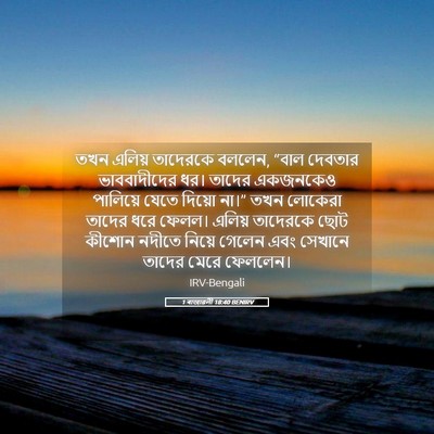 Picture 05 - 1 ৰাজাৱলী 18:40 BENIRV - তখন এলিয় তাদেরকে - Bible Verse Picture