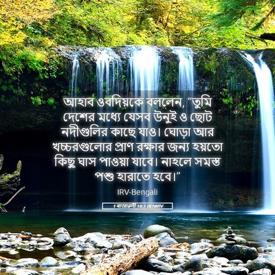 Picture 05 - 1 ৰাজাৱলী 18:5 BENIRV - আহাব ওবদিয়কে - Bible Verse Picture