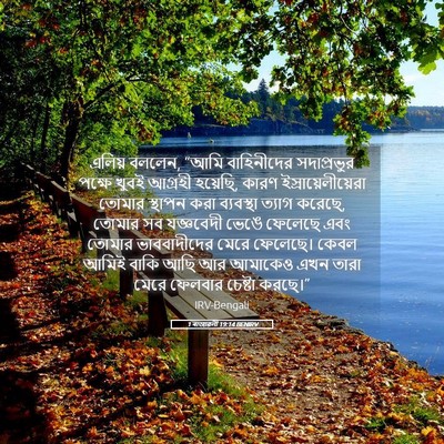 Picture 05 - 1 ৰাজাৱলী 19:14 BENIRV - এলিয় বললেন, “আমি - Bible Verse Picture