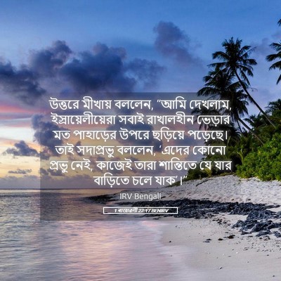 Picture 05 - 1 ৰাজাৱলী 22:17 BENIRV - উত্তরে মীখায় - Bible Verse Picture