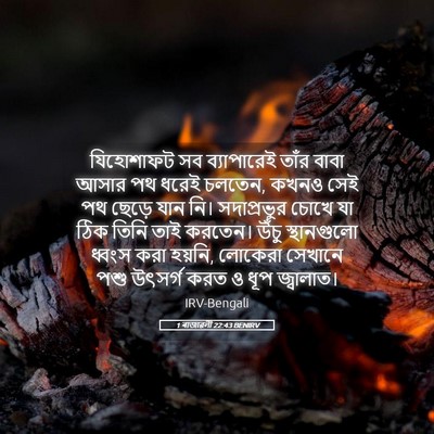 Picture 05 - 1 ৰাজাৱলী 22:43 BENIRV - যিহোশাফট সব - Bible Verse Picture