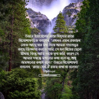 Picture 05 - 1 ৰাজাৱলী 22:8 BENIRV - উত্তরে - Bible Verse Picture