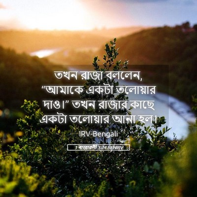 Picture 05 - 1 ৰাজাৱলী 3:24 BENIRV - তখন রাজা বললেন, - Bible Verse Picture
