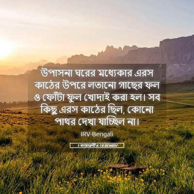 Picture 05 - 1 ৰাজাৱলী 6:18 BENIRV - উপাসনা ঘরের - Bible Verse Picture