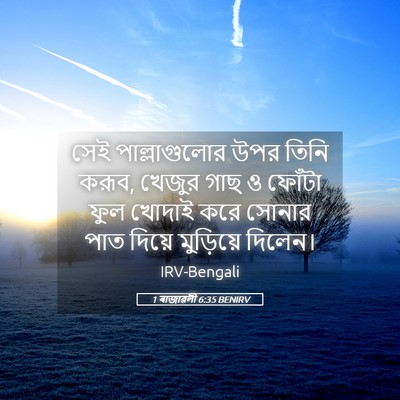 Picture 05 - 1 ৰাজাৱলী 6:35 BENIRV - সেই পাল্লাগুলোর - Bible Verse Picture