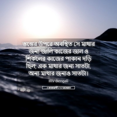 Picture 05 - 1 ৰাজাৱলী 7:17 BENIRV - স্তম্ভের উপরে - Bible Verse Picture